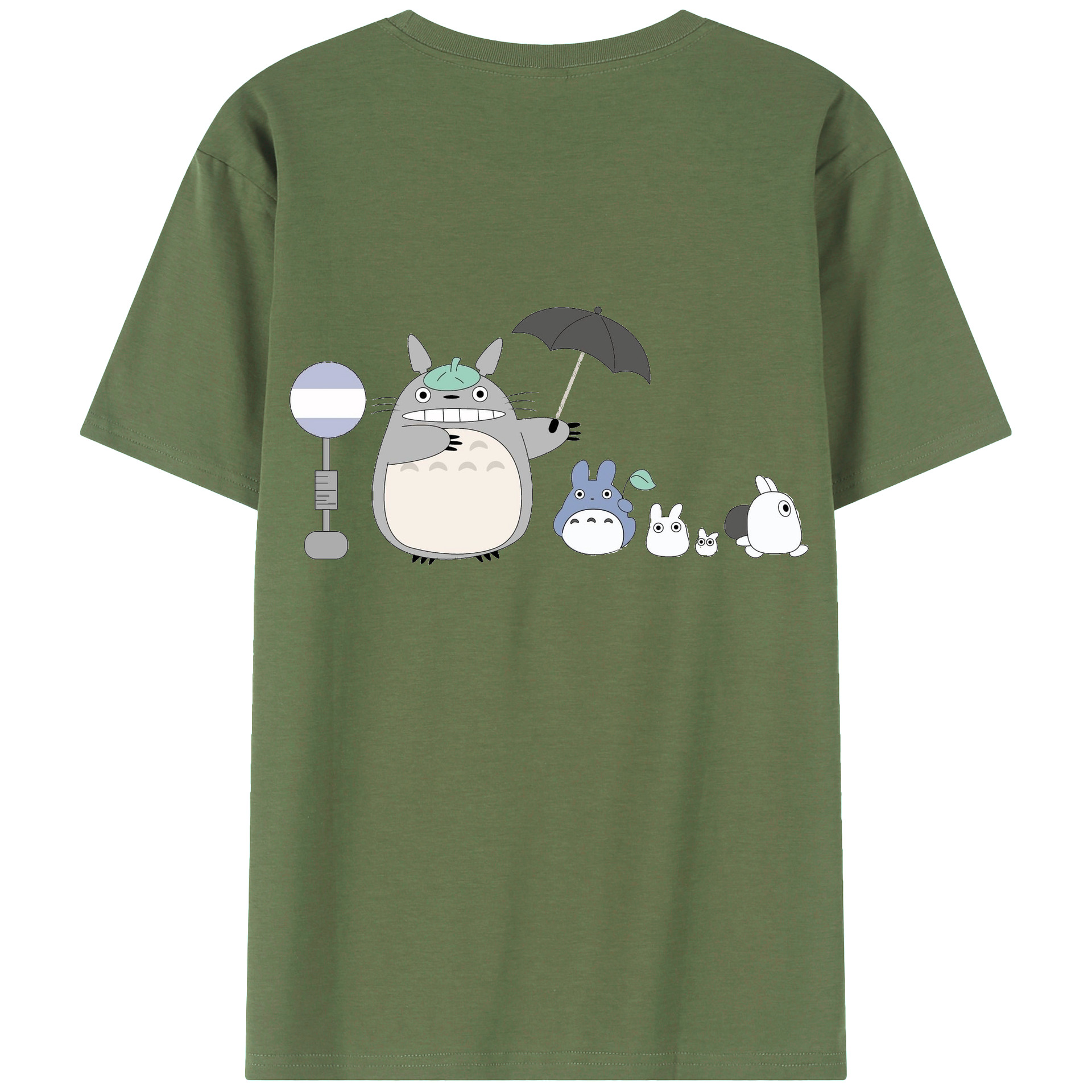 （画像用） となりのトトロ 草壁メイ 草壁サツキ My Neighbor Totoro Satsuki Kusakabe Mei Kusakabe 綿100％ メンズ半袖Tシャツ（バックプリント） 通気性